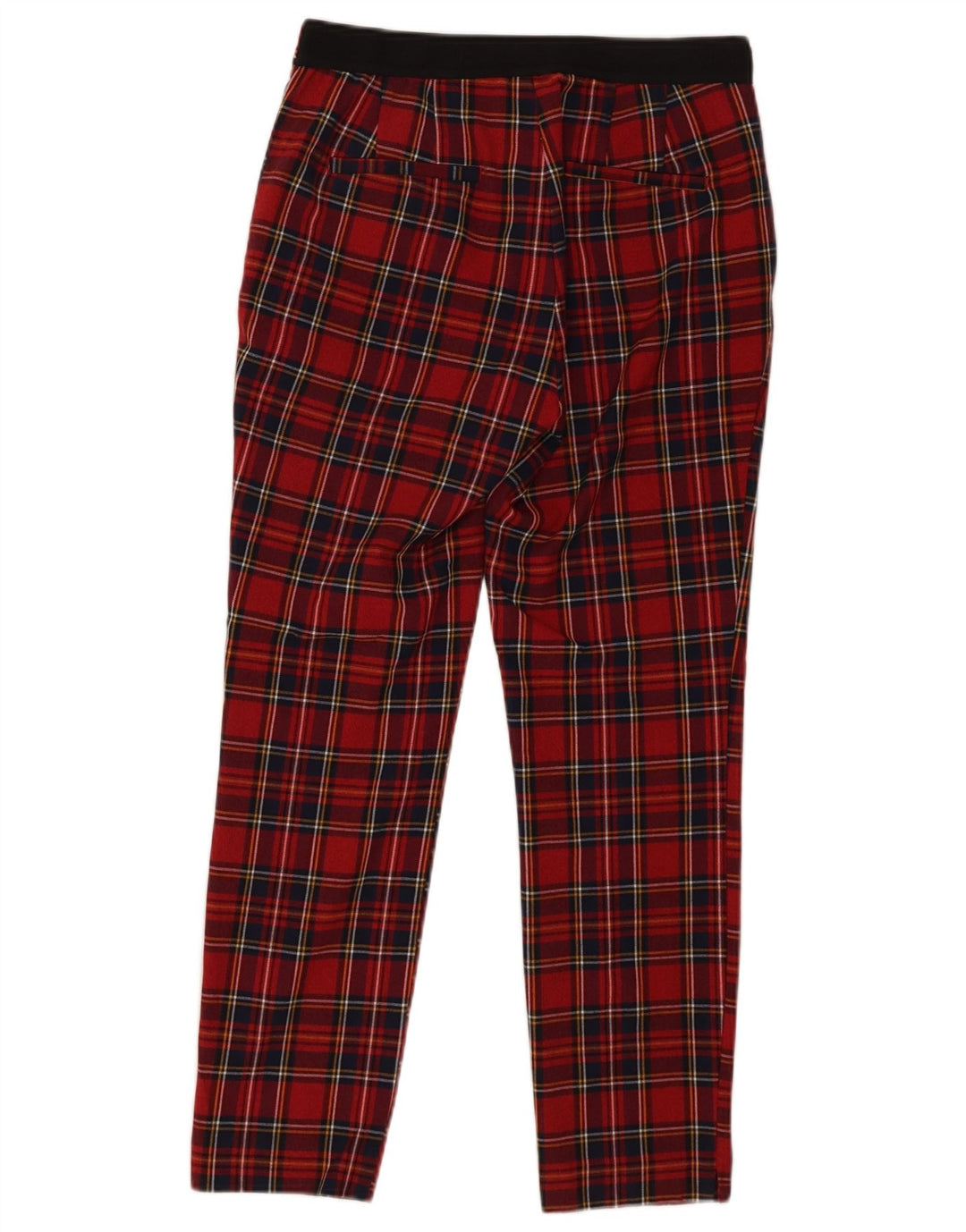 Женские брюки чинос скинни Zara, средний размер W28 L26, красный полиэстер в клетку