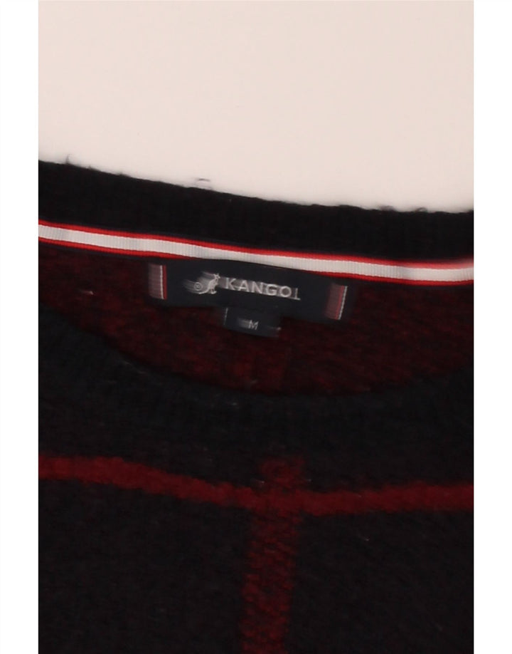 KANGOL Womens Crew Neck Jumper Sweater UK 12 Medium Red Check Acrylic Vintage Kangol and Second-Hand Kangol from Messina Hembry 
