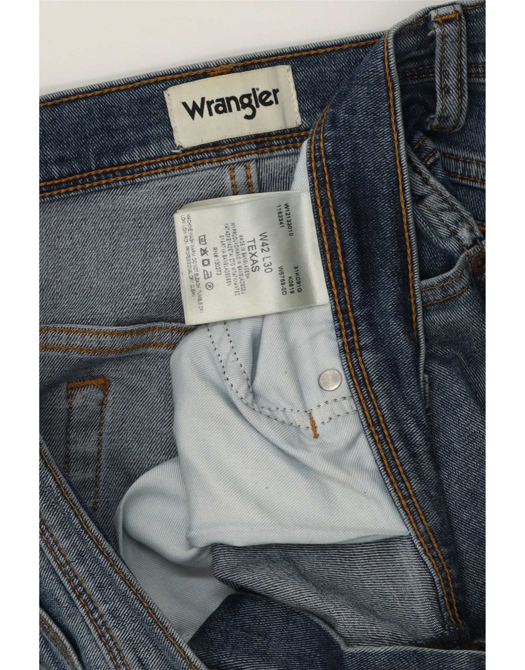 Мужские прямые джинсы Wrangler Texas W42 L30, синий хлопок