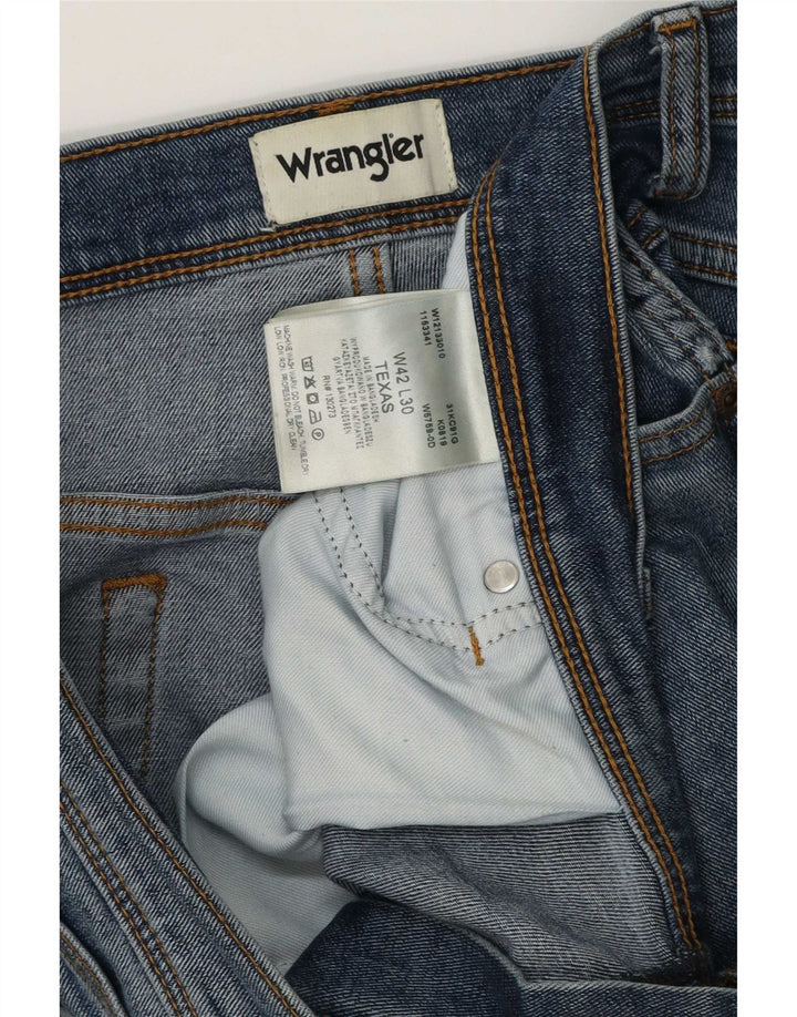 Мужские прямые джинсы Wrangler Texas W42 L30, синий хлопок
