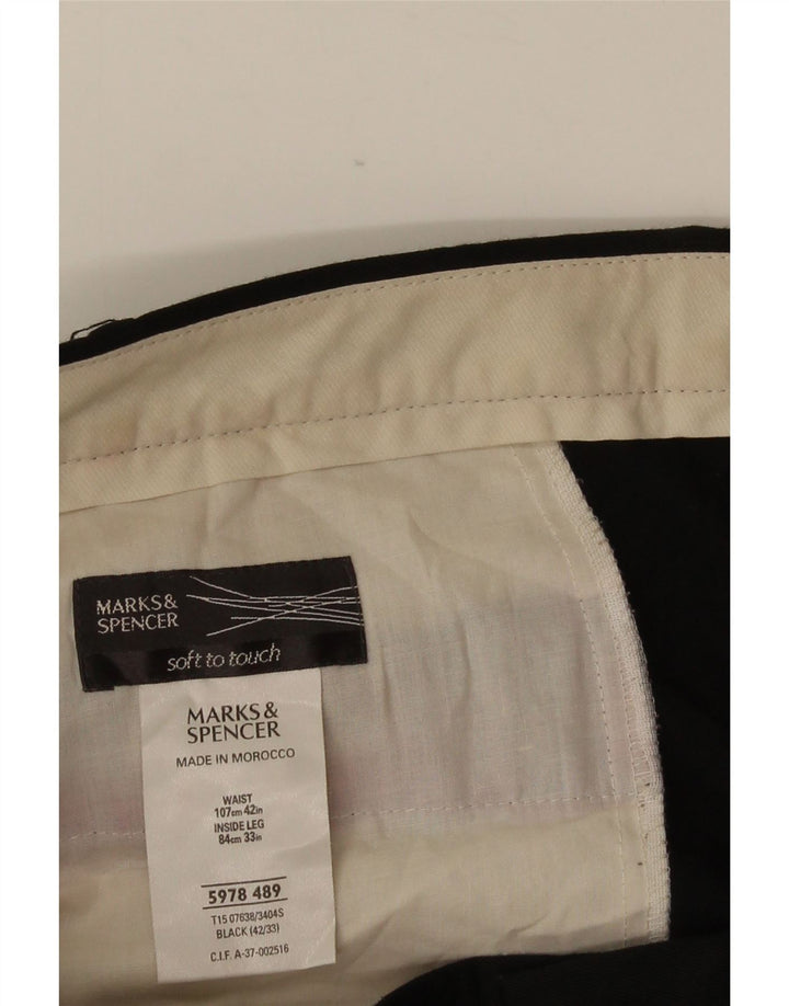 Мужские костюмные брюки Marks & Spencer W42 L33 черные из вискозы