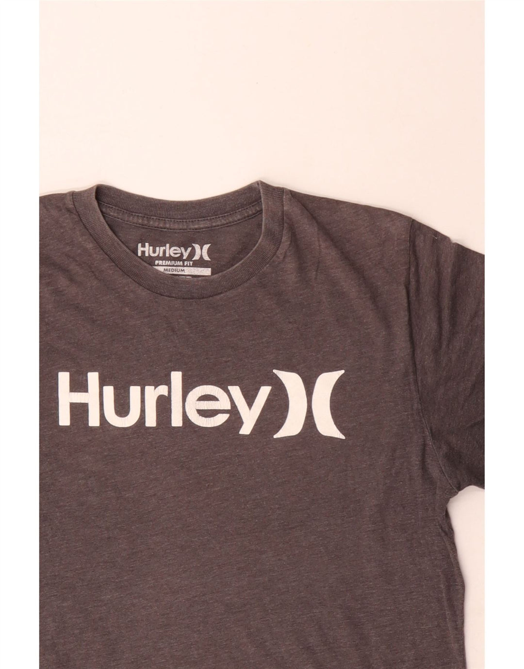 Мужская футболка премиум-класса Hurley с рисунком, хлопковый топ среднего серого цвета