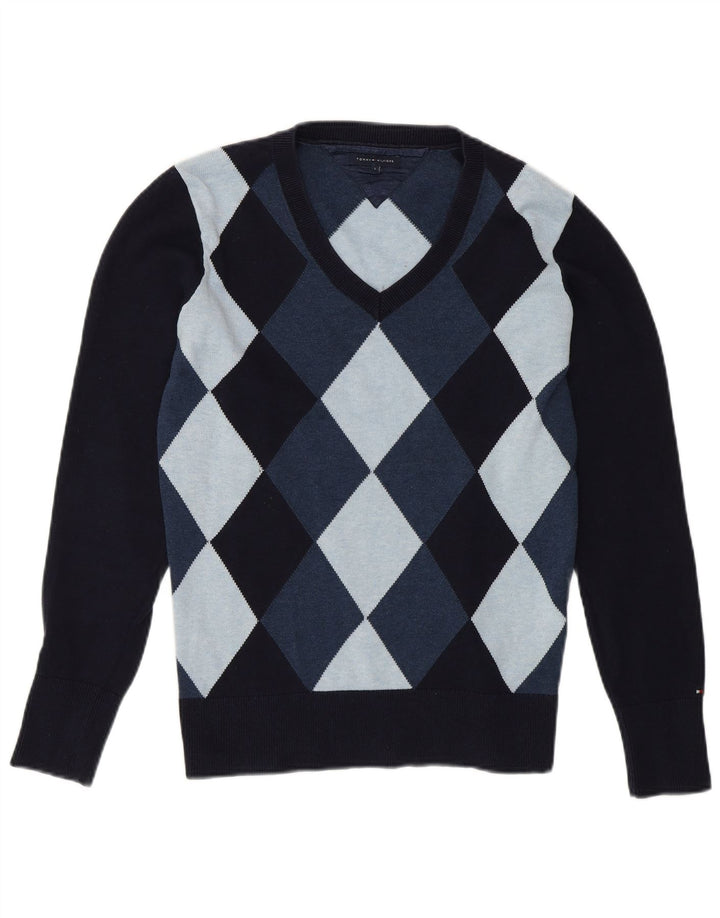 TOMMY HILFIGER Женский джемпер с v-образным вырезом UK 14, большой темно-синий