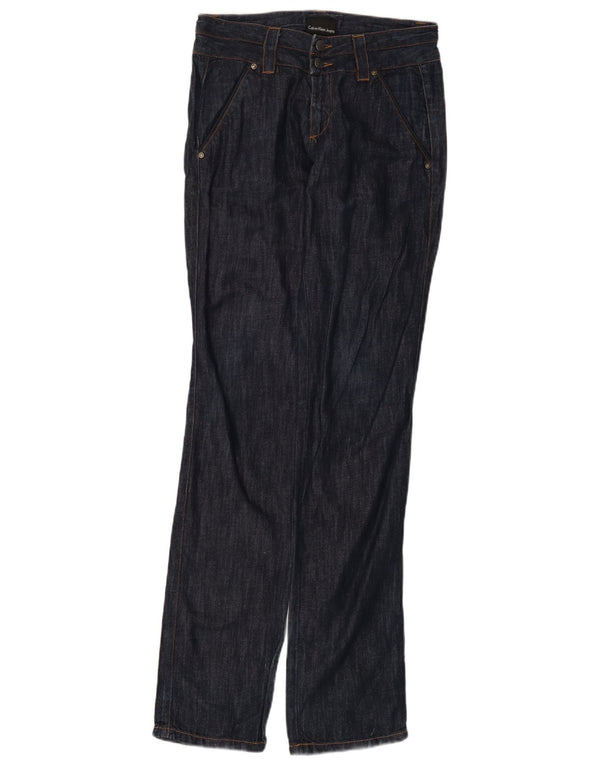 CALVIN KLEIN Женские прямые джинсы W27 L35 Темно-синий хлопок