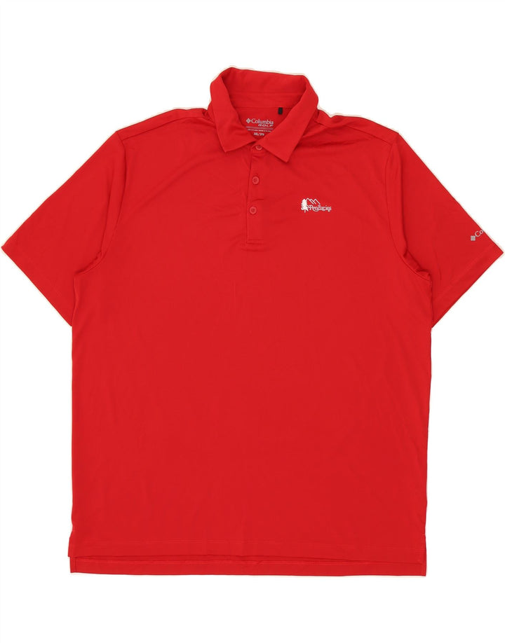 COLUMBIA Mens Polo Shirt 2XL Red Polyester Vintage Columbia and Second-Hand Columbia from Messina Hembry 
