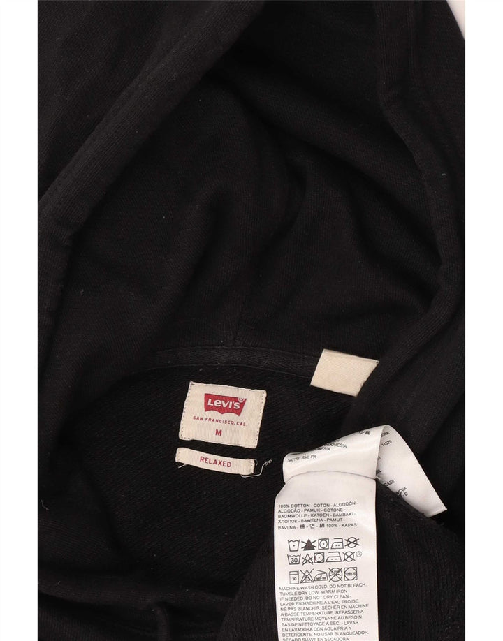 Мужской джемпер свободного кроя с капюшоном Levi's, черный, хлопковый, среднего размера