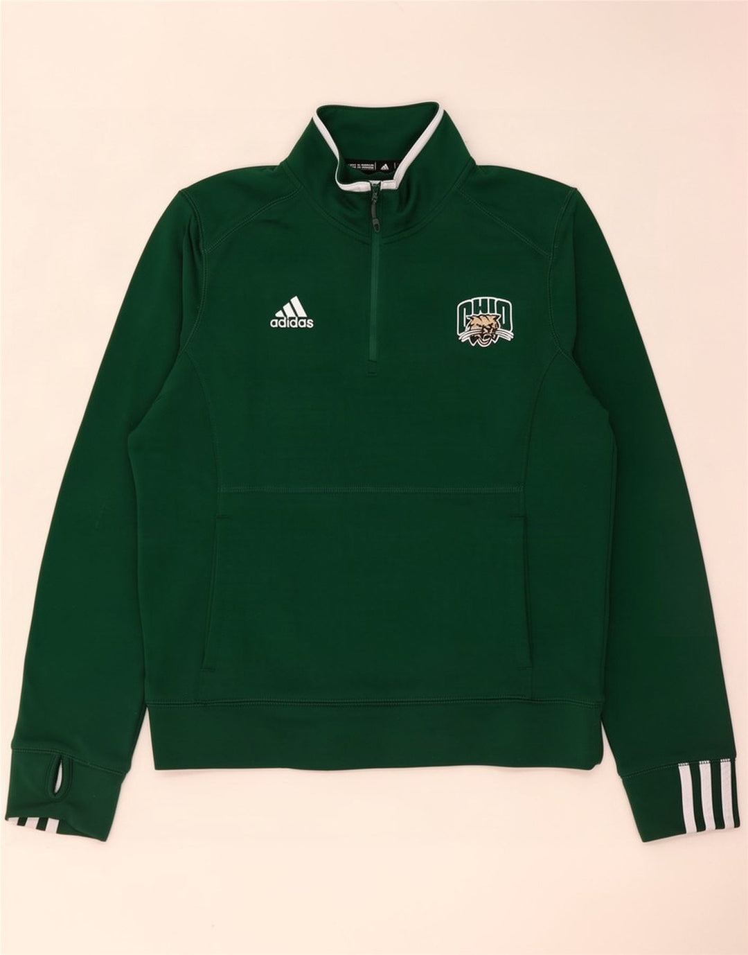 Adidas Mens Ohio Толстовка с воротником на молнии Средний Зеленый