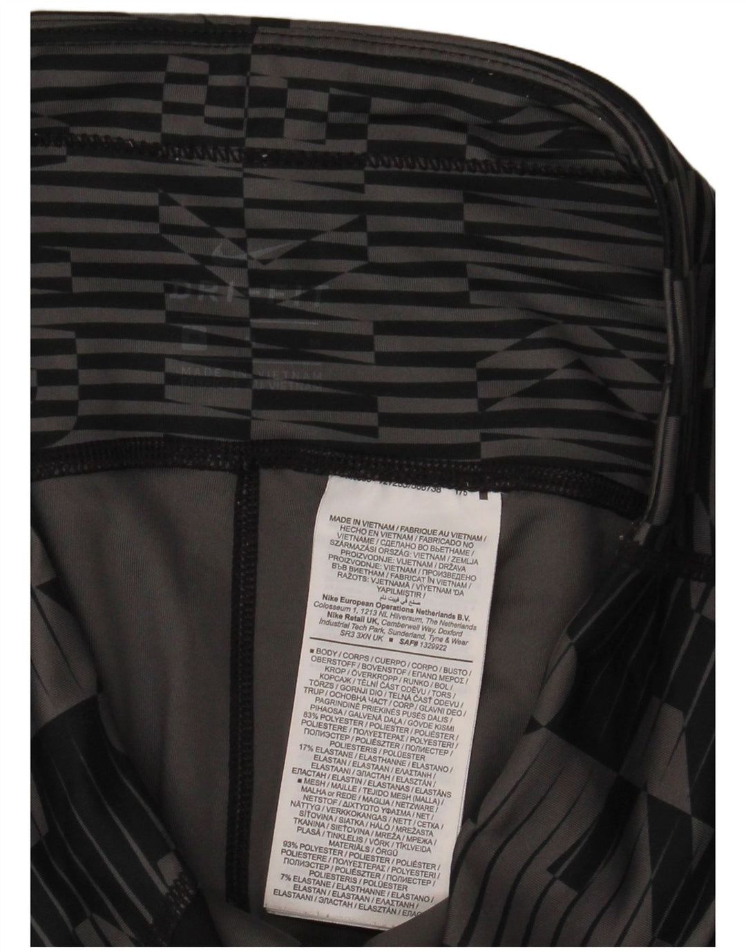 Женские спортивные брюки Nike Air Graphic UK 14, средние серые с геометрическим узором