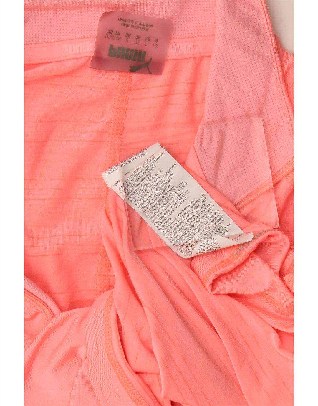 Женский топ PUMA с воротником на молнии и длинными рукавами UK 8, маленький розовый полиэстер