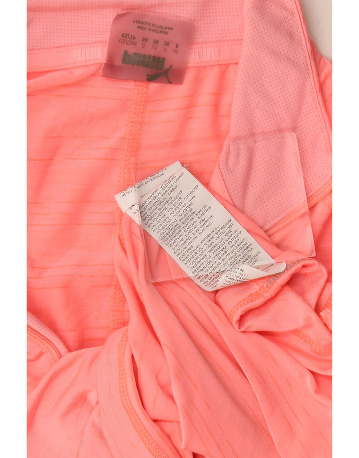 Женский топ PUMA с воротником на молнии и длинными рукавами UK 8, маленький розовый полиэстер