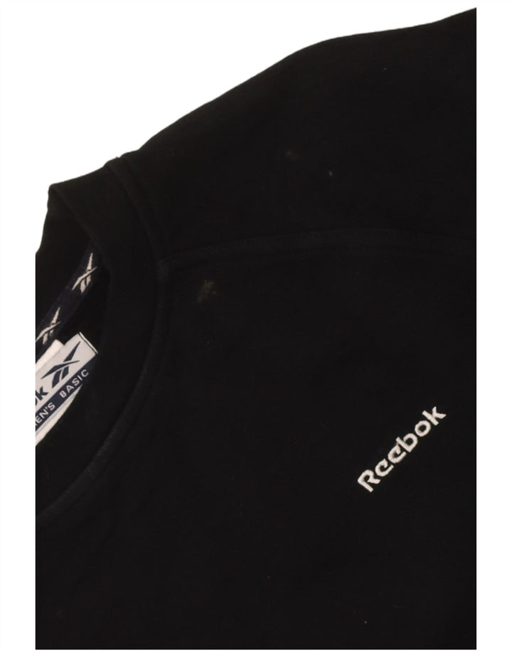 Женский свитер Reebok UK 12, средний черный хлопок, толстовка