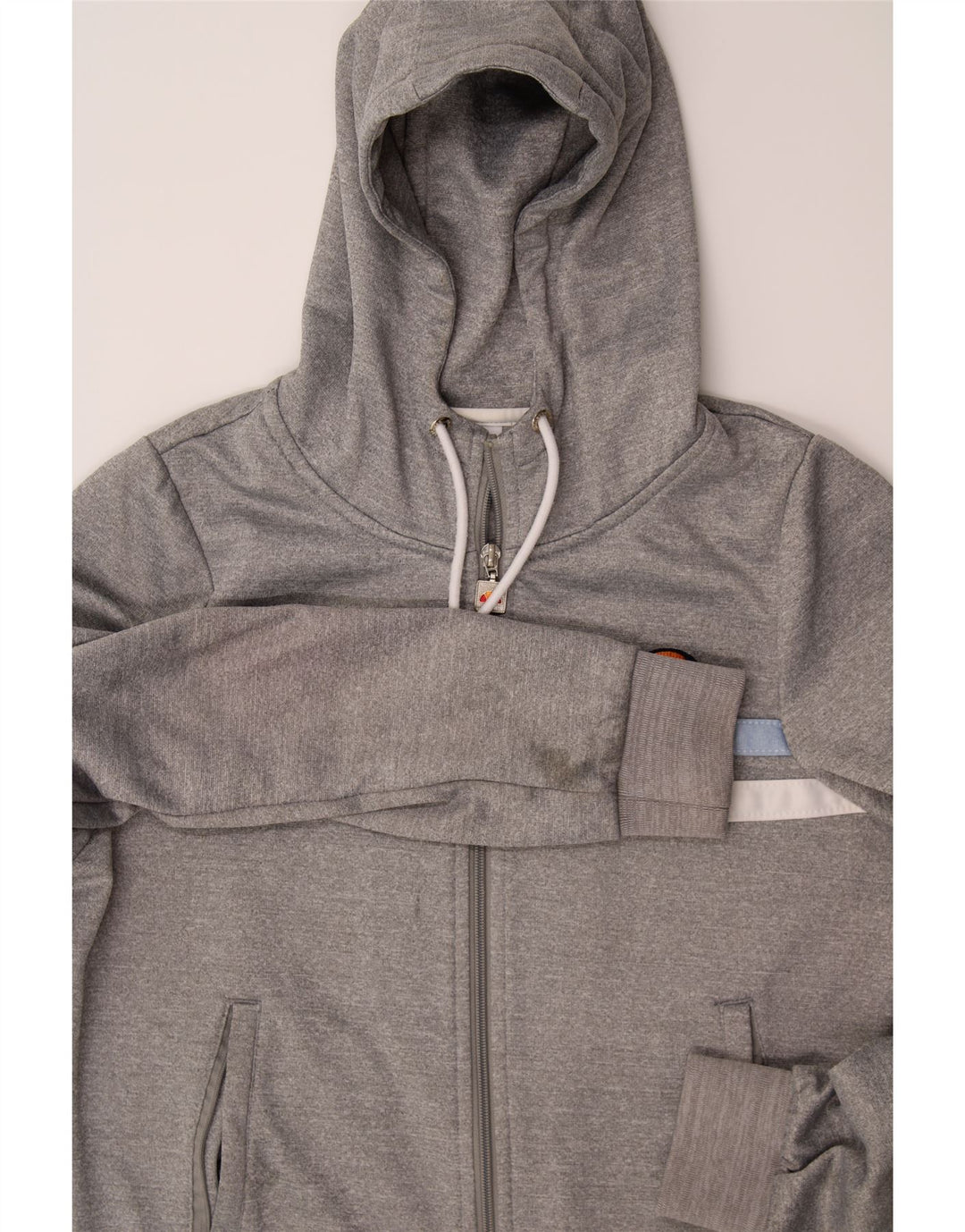 ELLESSE Womens Zip Hoodie Sweater UK 14 Large Grey Polyester Vintage Ellesse and Second-Hand Ellesse from Messina Hembry 