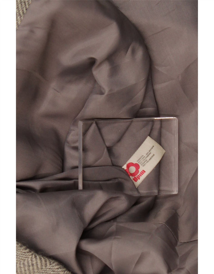 Женский двубортный пиджак WPM UK 14, средний серый с узором «в елочку»