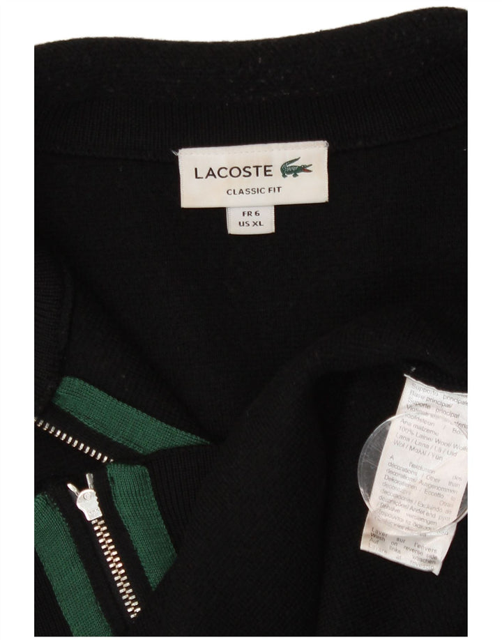 Мужской кардиган Lacoste, размер 6 XL, черный шерстяной свитер