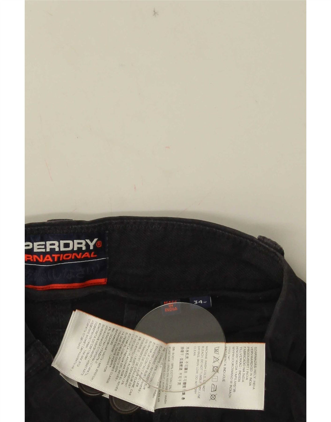 Мужские шорты чинос Superdry W34, большие черные, хлопковые