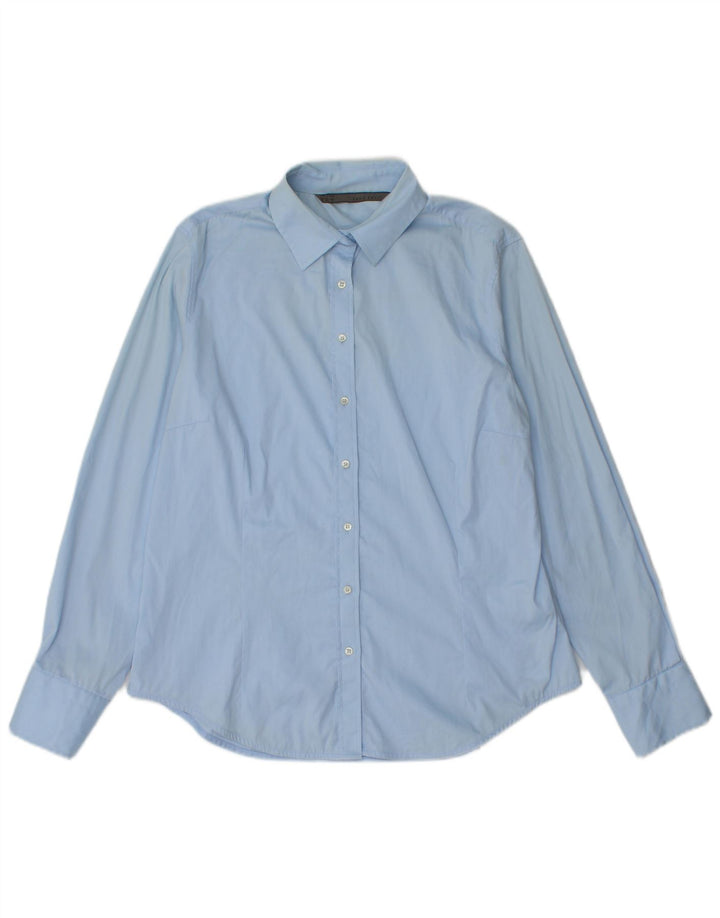 Женская рубашка Zara UK 18 XL, синяя, хлопок
