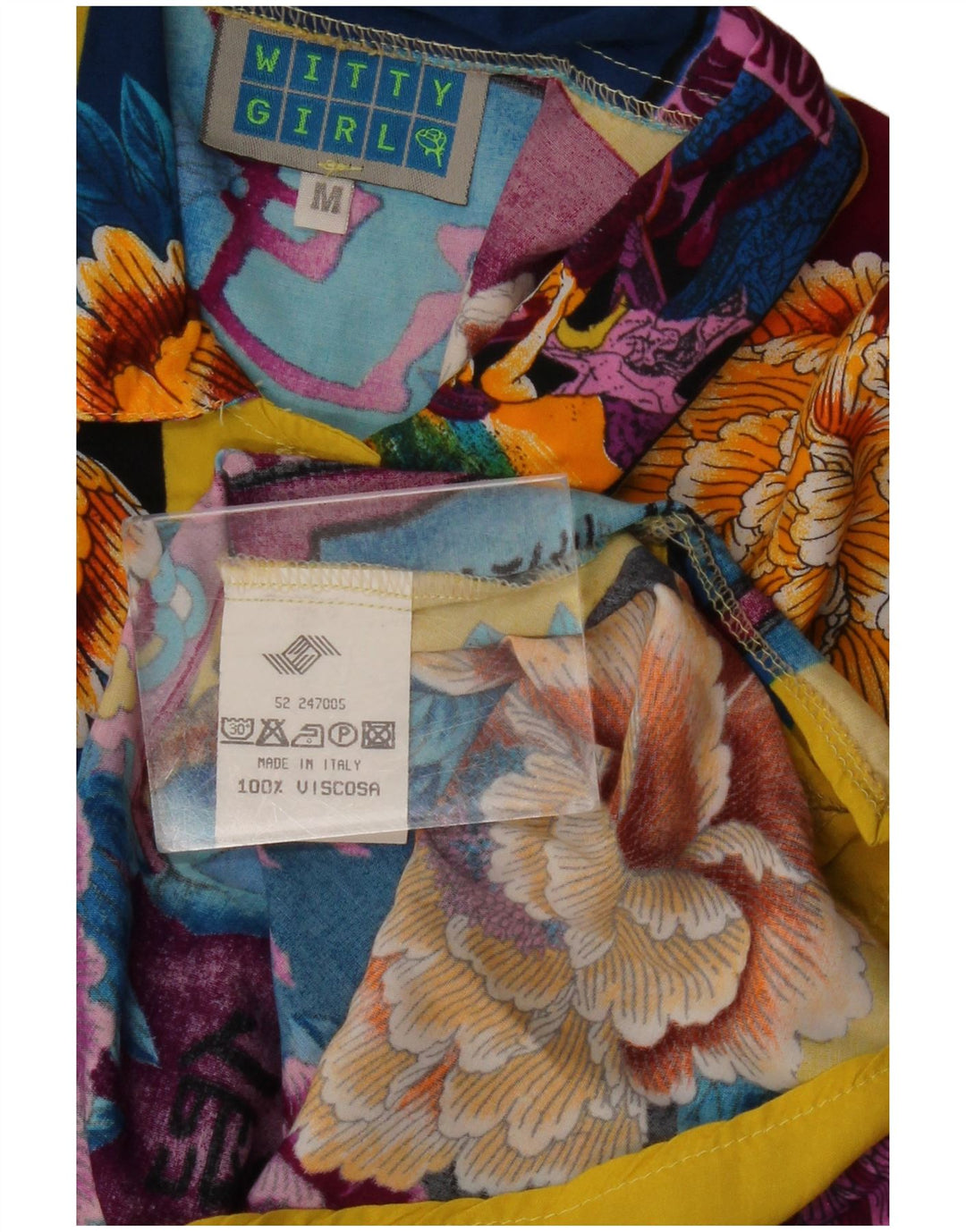 Женская блузка-рубашка оверсайз WITTY GIRL UK 14, средний разноцветный цветочный принт