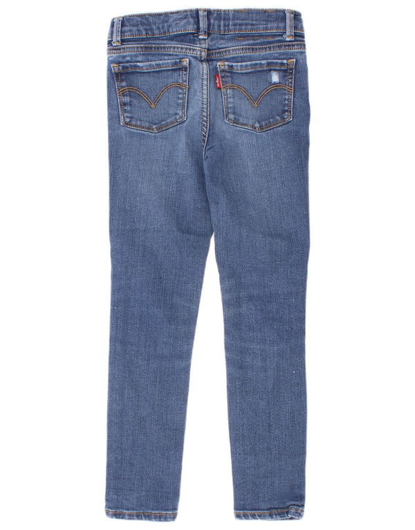 Джинсы суперскинни Levi's Girls 710 с эффектом потертости, 6–7 лет, W22 L20, синие