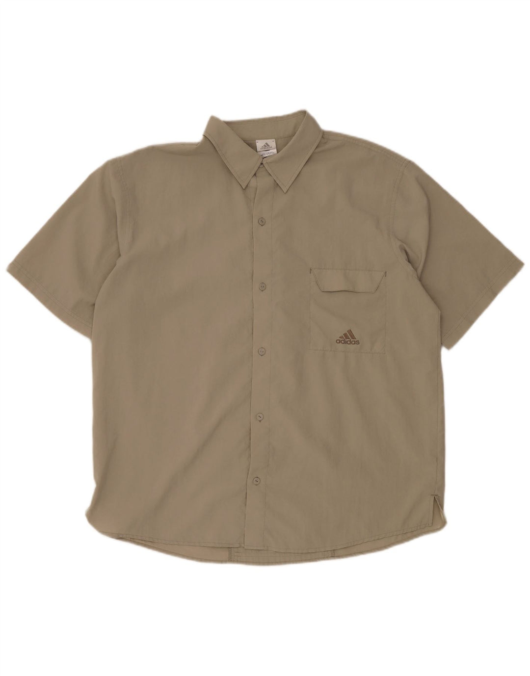 Мужская рубашка с коротким рукавом ADIDAS UK 46/48 XL, бежевый полиэстер