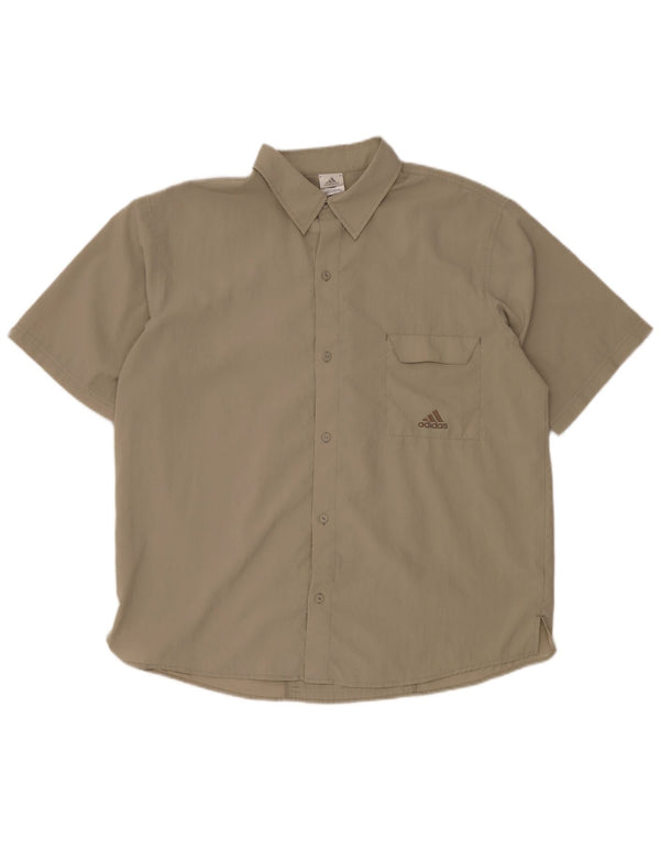 Мужская рубашка с коротким рукавом ADIDAS UK 46/48 XL, бежевый полиэстер