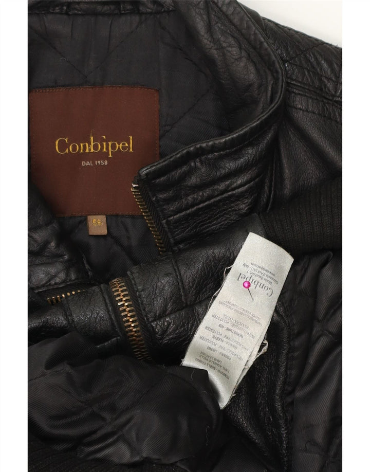CONBIPEL Мужская кожаная куртка IT 56 XL Черная кожа