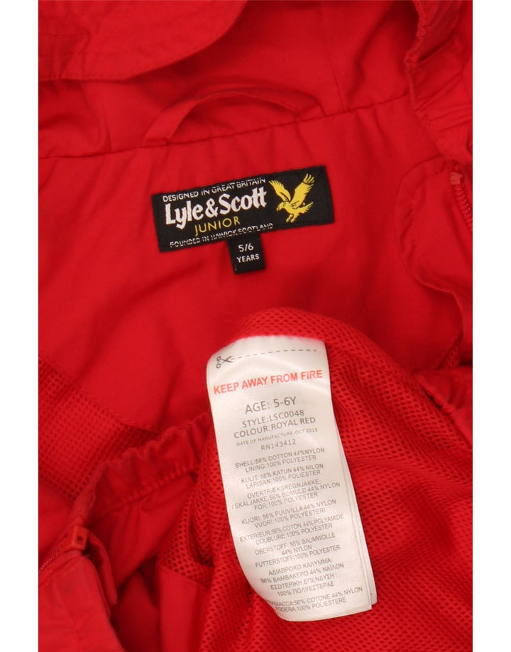 Ветровка с капюшоном Lyle & Scott для мальчиков 5-6 лет, красный хлопок