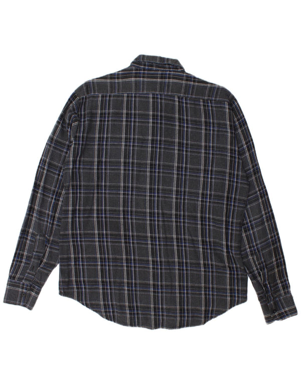 Vans Mens Flannel Shirt Large Grey Check Cotton