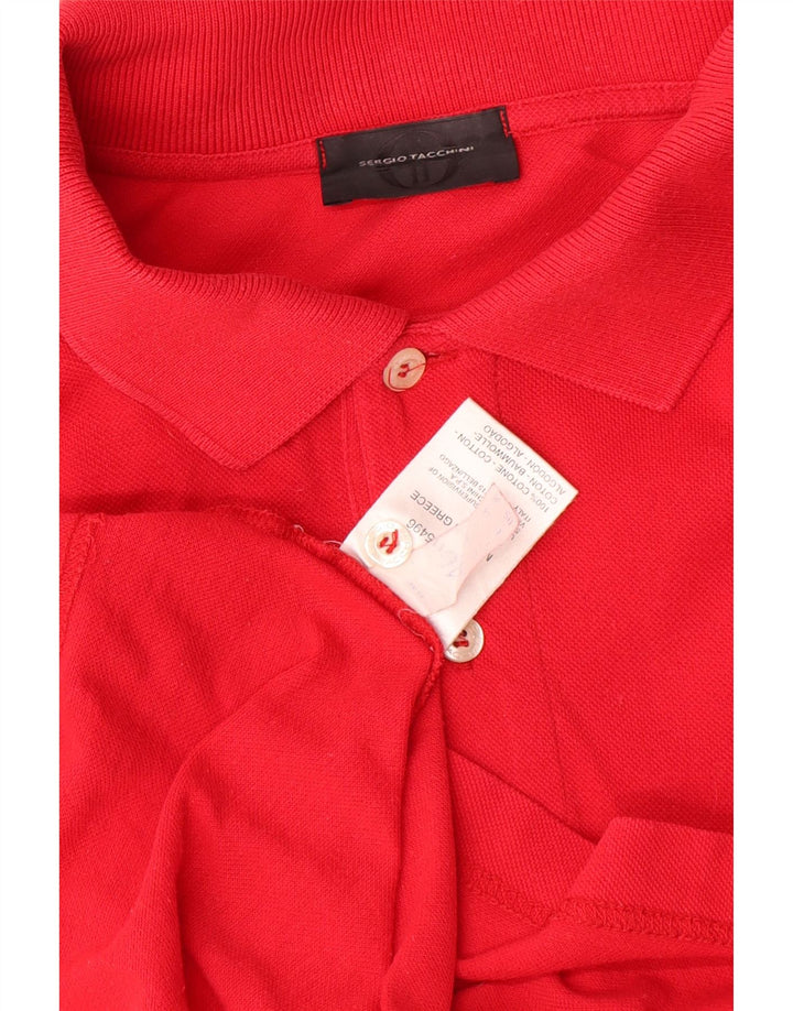 Мужская рубашка-поло Sergio Tacchini IT 46, маленькая красная, хлопок