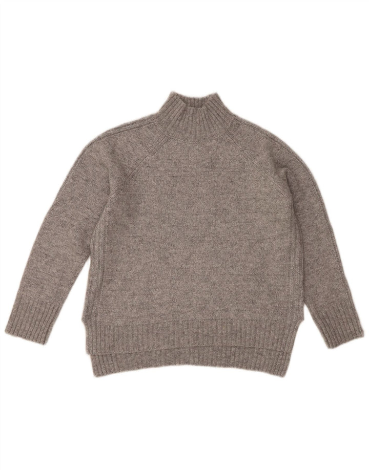 MASSIMO DUTTI Womens Turtle Neck Jumper Sweater UK 14 Large Grey Polyamide