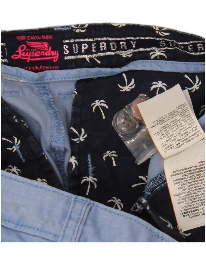 SUPERDRY Женские шорты чинос W34, большие синие, хлопок