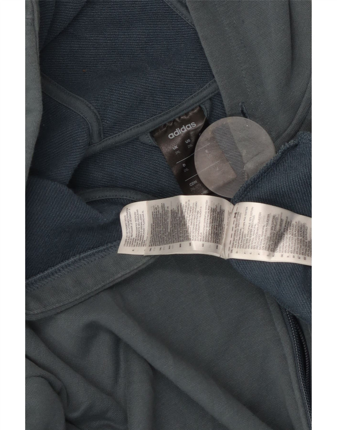 Мужской свитер с капюшоном и молнией с графическим рисунком ADIDAS 2XL, синий хлопок