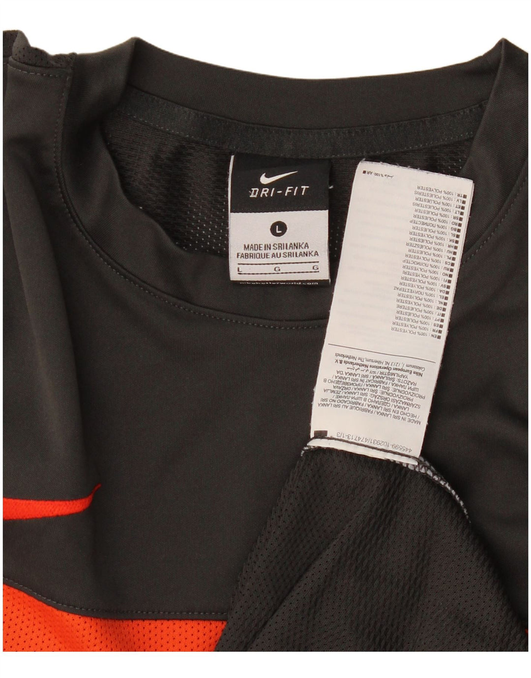 Мужская футболка Nike Dri Fit, большой серый полиэстер с цветными блоками
