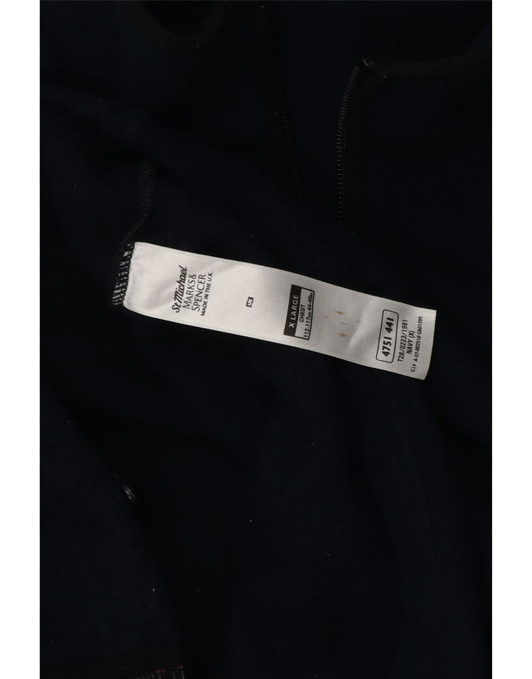 Мужская флисовая куртка MARKS & SPENCER UK 42 XL, темно-синий полиэстер