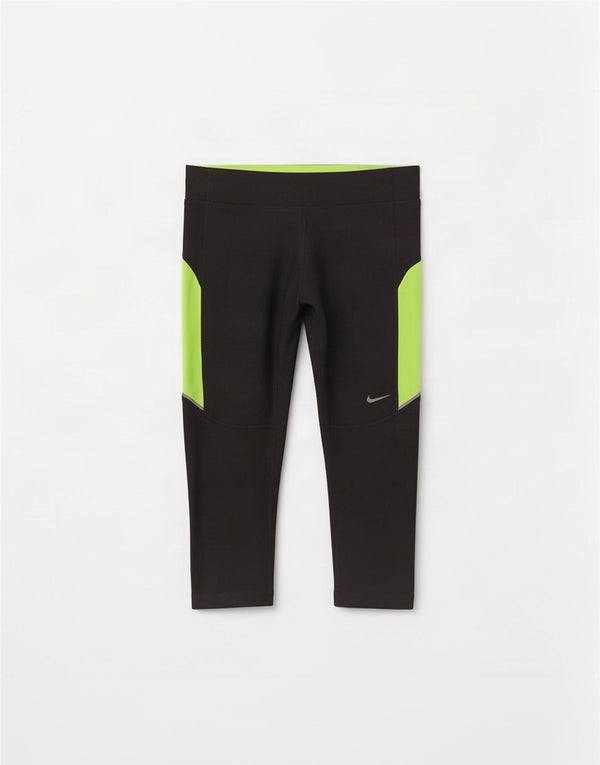 Женские леггинсы-капри Nike Dri Fit UK 10, маленькие серые, полиэстер с цветными блоками