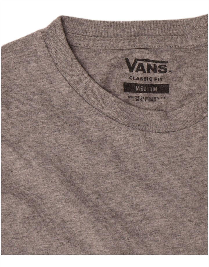 Мужской топ классического кроя Vans с длинными рукавами, средний серый хлопок в крапинку