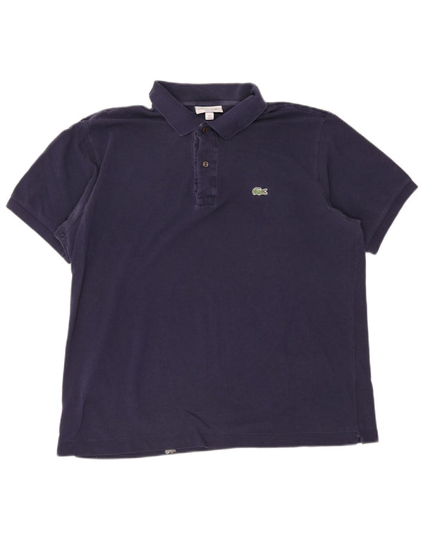 Мужская рубашка-поло классического кроя Lacoste, размер 6 XL, темно-синяя, хлопок