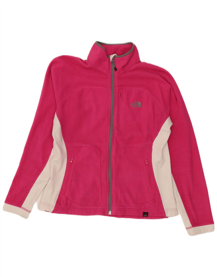 Женская флисовая куртка The North Face UK 16, большой розовый полиэстер с цветными блоками