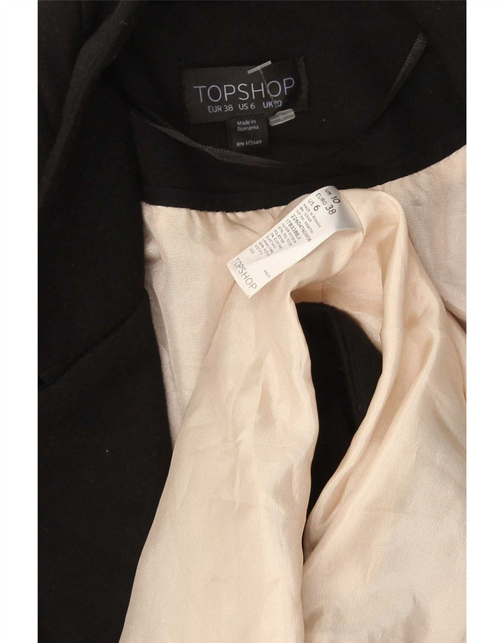 Женский открытый пиджак Topshop UK 10, маленький черный полиэстер