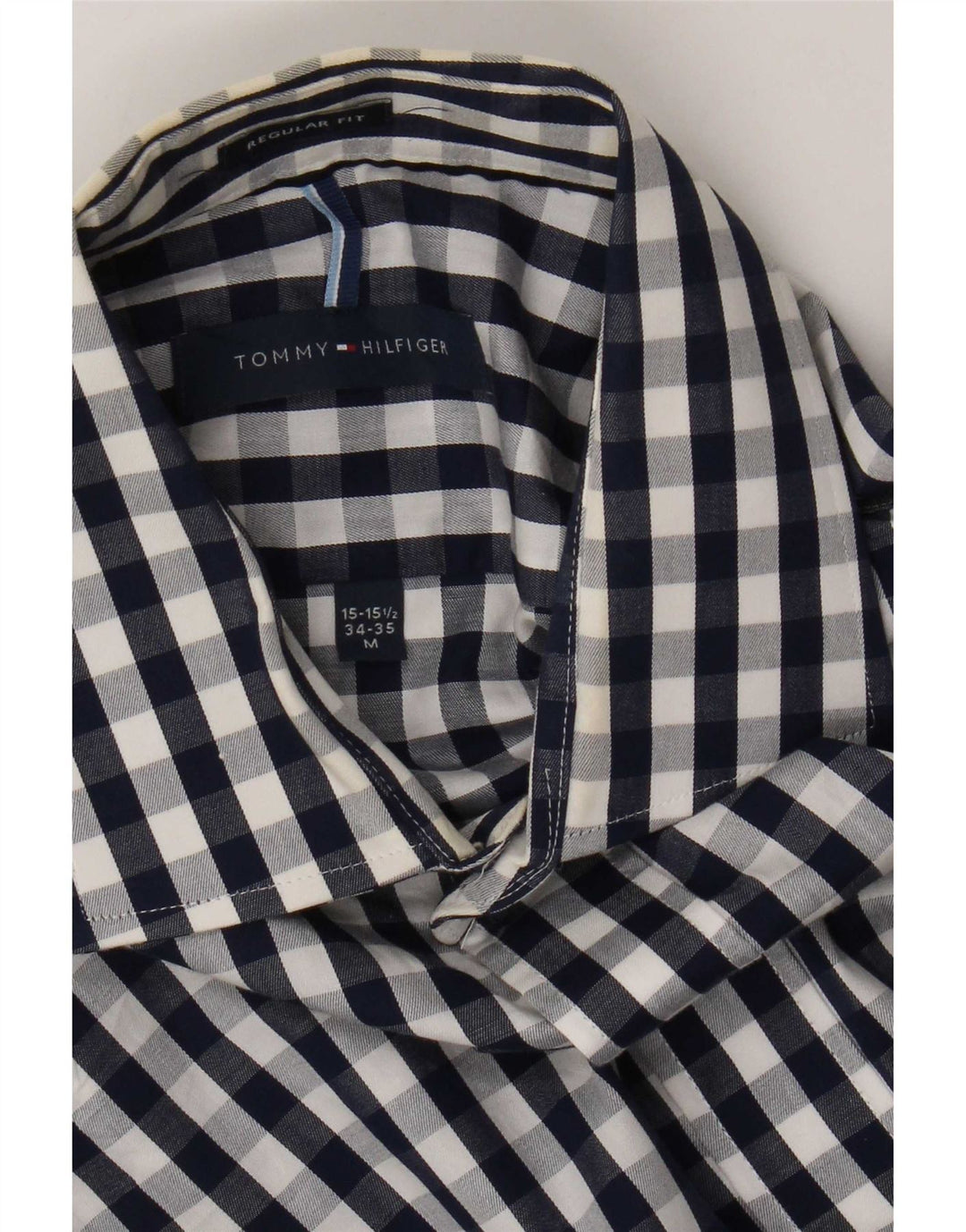 Мужская рубашка обычного кроя Tommy Hilfiger, размер 15 1/2, средний темно-синий в мелкую клетку