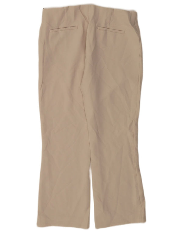 Женские прямые повседневные брюки Zara, большие W30 L26, бежевые