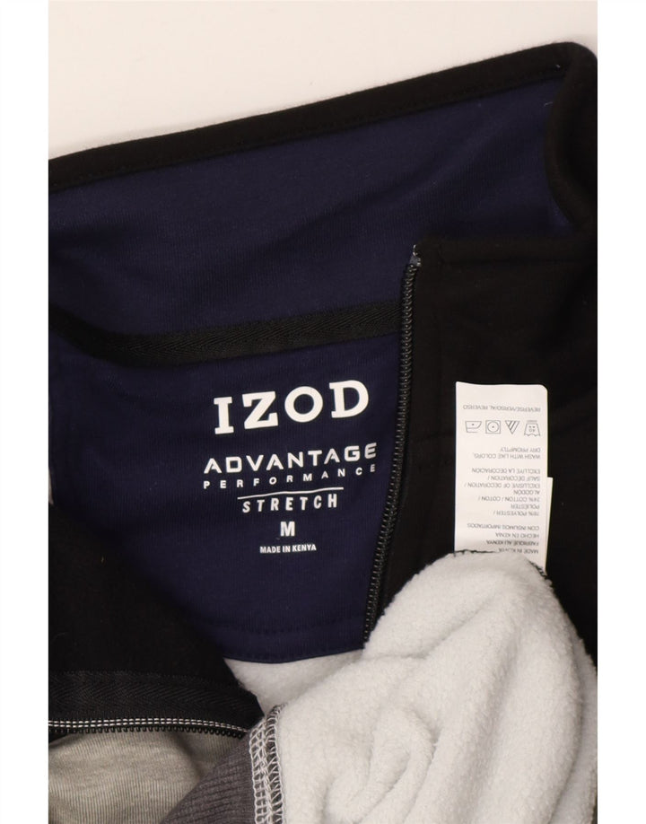 IZOD Мужской свитшот с воротником на молнии, джемпер, средний серый, полиэстер с цветными блоками