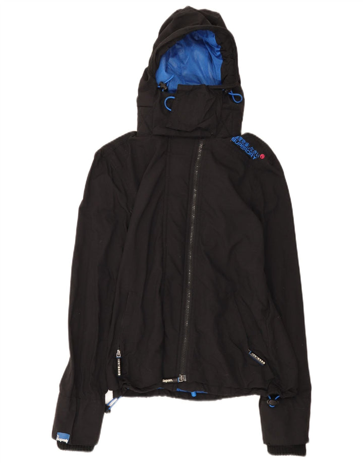 Женская ветровка с капюшоном Superdry UK 14, средний черный нейлон