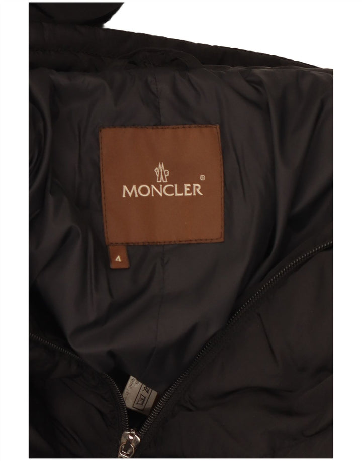 Moncler Женская стеганая куртка, размер 4 XL, черный полиамид