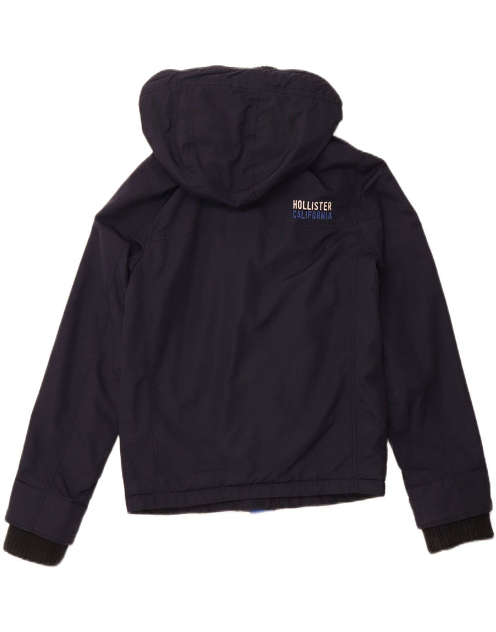 HOLLISTER Женская ветровка с капюшоном UK 10, маленькая, темно-синий, нейлон