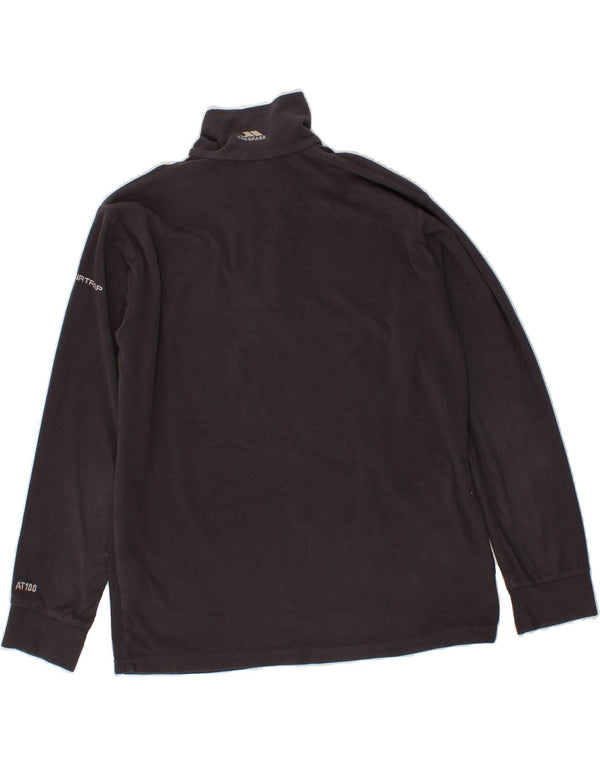 TRESPASS Mens Zip Neck Fleece Jumper Small Grey Polyester