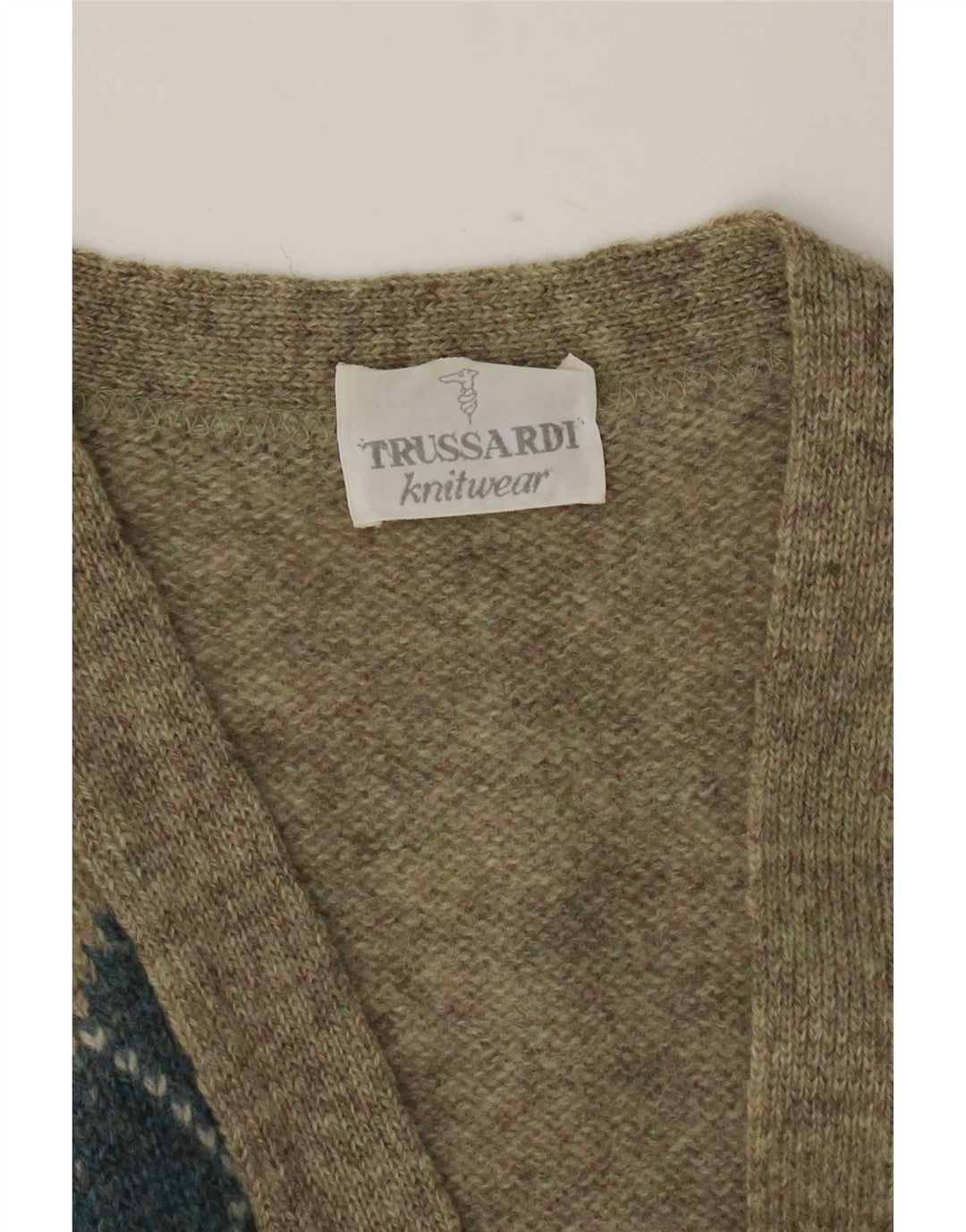 Мужской кардиган Trussardi, большой хаки Argyle/Diamond