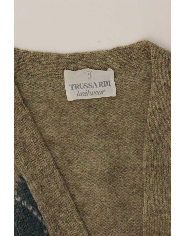 Мужской кардиган Trussardi, большой хаки Argyle/Diamond