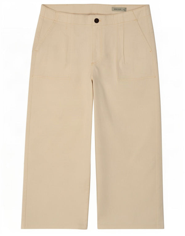Женские укороченные брюки Marks & Spencer UK 16, большие W34 L22 Off White