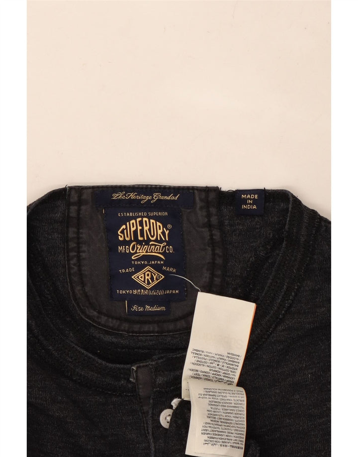 SUPERDRY Мужской топ с длинным рукавом, средний серый хлопок