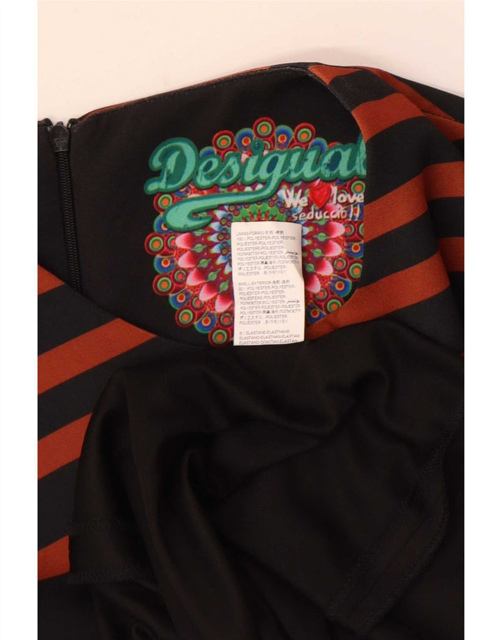Женское платье прямого кроя без рукавов с рисунком Desigual EU 38, средний черный в полоску